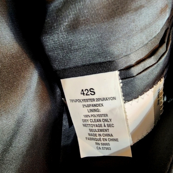 NWT Nordstrom's Rack Trim Fit Stretch Tuxedo Jacket Suit Blazer Black Size 42S - Picture 9 of 10